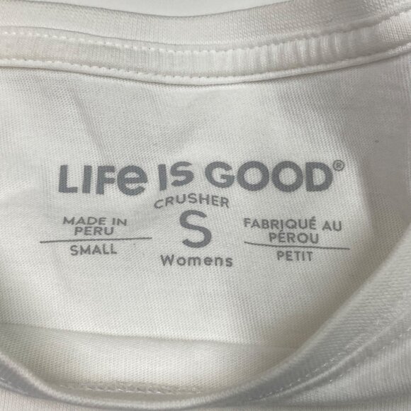 Life Is Good Womens Peace Love Beach White Crusher Tee S Cotton - Picture 4 of 8